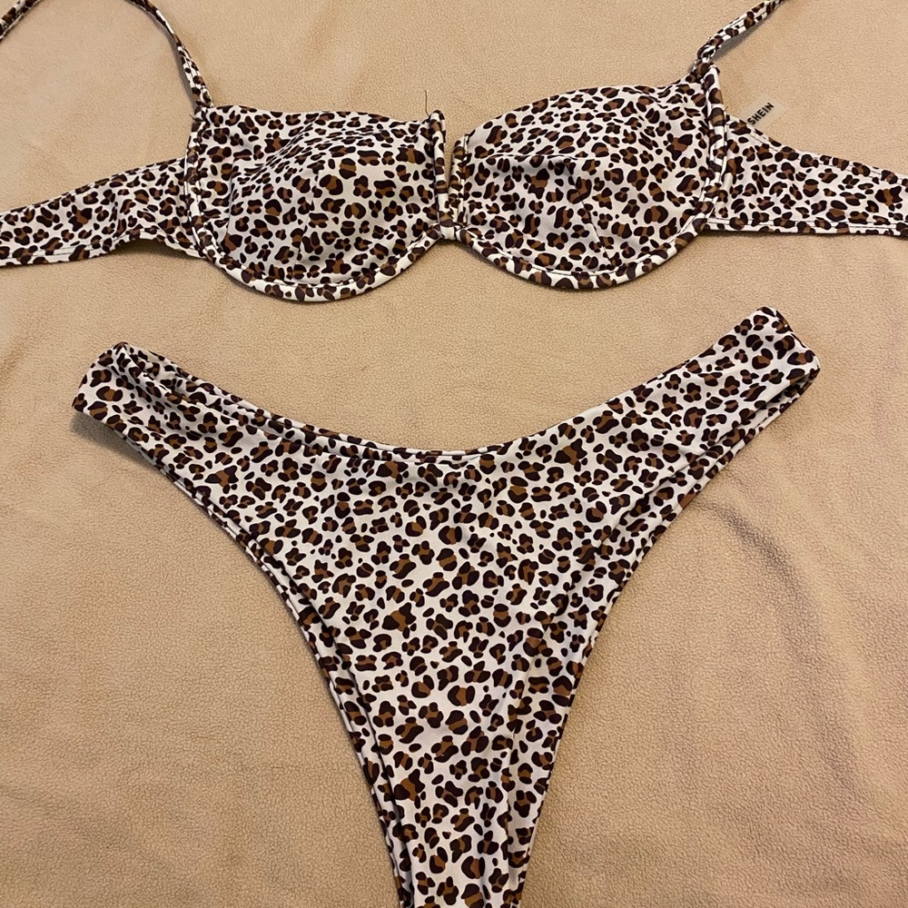 Leopard print bathing suit